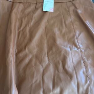 Brown pleather skirt